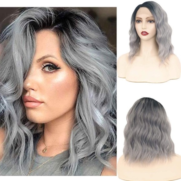 14” Short Bob Curly Wavy Lace Front Wigs